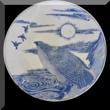 P17. Antique Japanese porcelain falcon plate. 